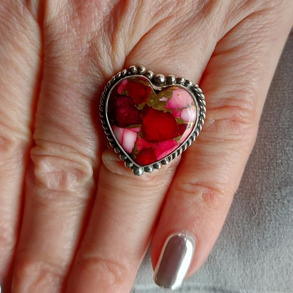 Rose Pink Turquoise ring - Picture 2 of 6